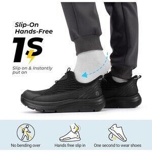 S6)FitVille Men's Extra Wide Slip on Walking Breathable Cushioned Sneakers,Sz 15